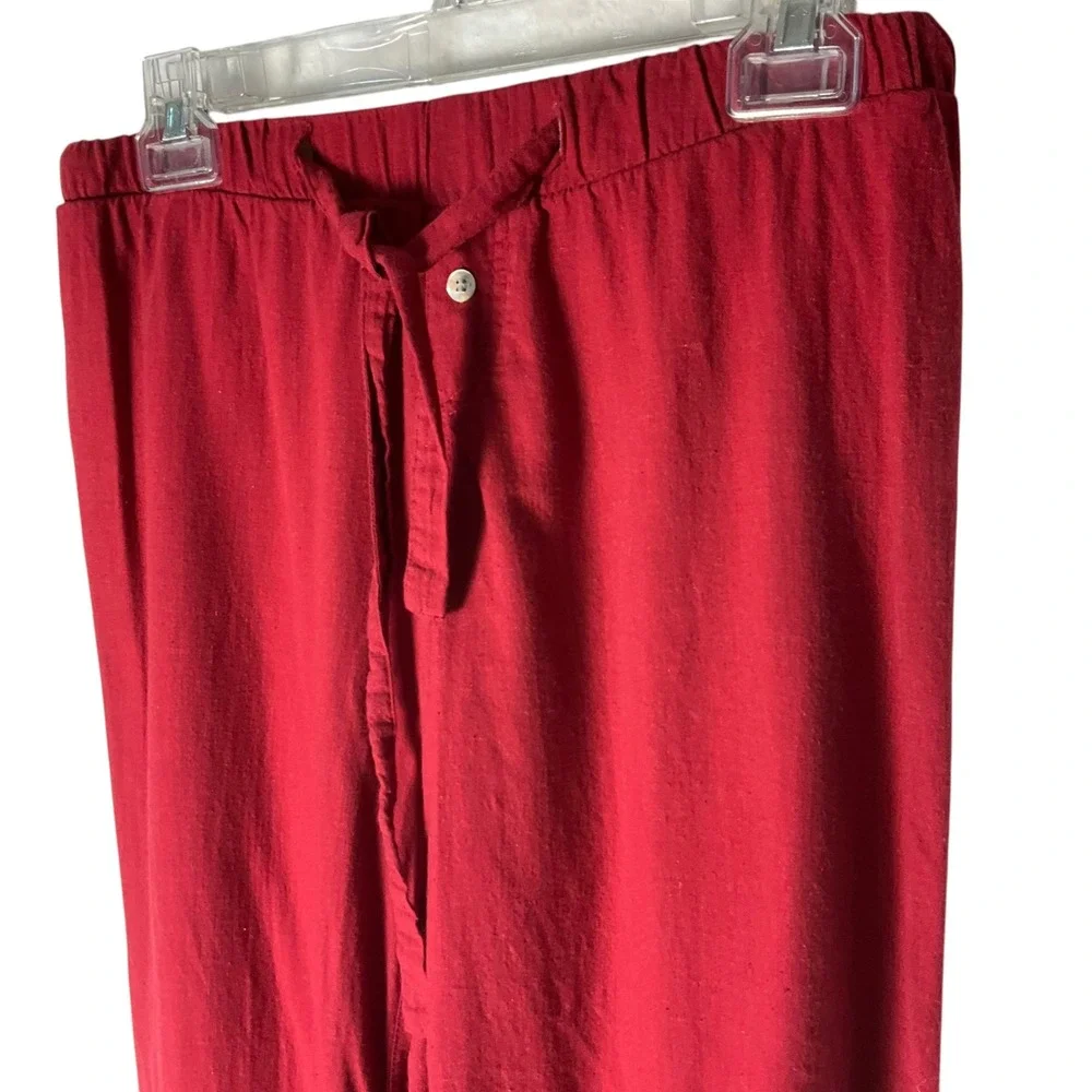 Restoration Hardware Pajama Set Cashmere Cotton Long Sleeve Button-Down Red XS